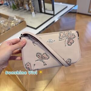 NWT Coach Nolita 19 With Sparkly Butterfly Print CCF58 Silver SEASHELL Multi